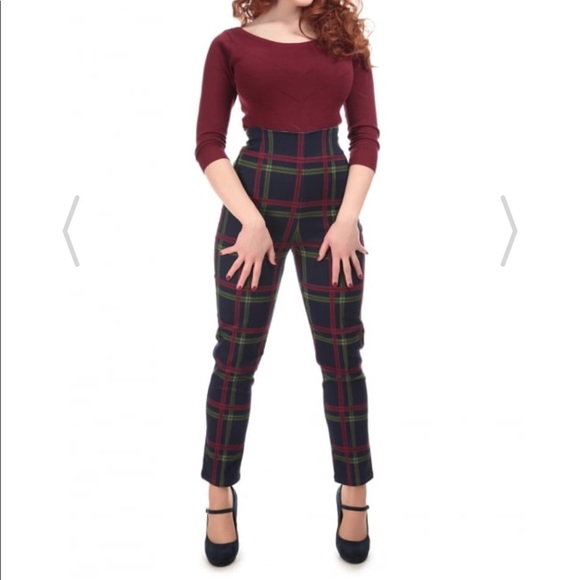 Collectif Vintage Pants - Collectif Vintage | Bonnie darling check trousers